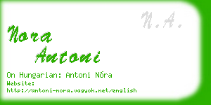 nora antoni business card